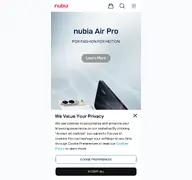Kleine Seitenvorschau von nubia.com