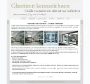 Kleine Seitenvorschau von glastueren-kennzeichnen.de