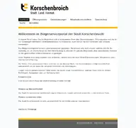 Kleine Seitenvorschau von service.korschenbroich.de