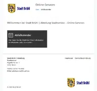 Kleine Seitenvorschau von services.stadtservice-bruehl.de