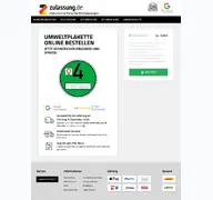 Kleine Seitenvorschau von umweltplakette.zulassung.de