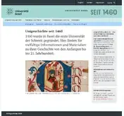 Kleine Seitenvorschau von unigeschichte.unibas.ch