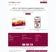 Kleine Seitenvorschau von harzcard-shop.de