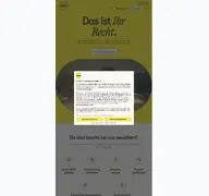 Kleine Seitenvorschau von arag.de