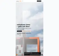 Kleine Seitenvorschau von ratiopharmarena.de