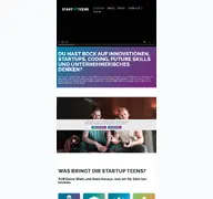 Kleine Seitenvorschau von startupteens.de