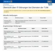 Kleine Seitenvorschau von status.it.tum.de