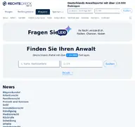Kleine Seitenvorschau von rechtecheck.de