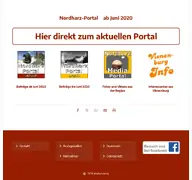 Kleine Seitenvorschau von nordharz-portal.de