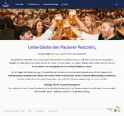 Kleine Seitenvorschau von reservierung.paulanerfestzelt.de