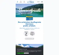 Kleine Seitenvorschau von kaerntencard.at