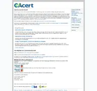 Kleine Seitenvorschau von cacert.org