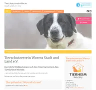 Kleine Seitenvorschau von tierheimworms.de
