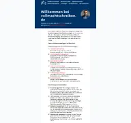 Kleine Seitenvorschau von vollmachtschreiben.de