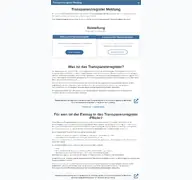 Kleine Seitenvorschau von transparenzregister-meldung.de