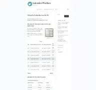 Kleine Seitenvorschau von kalender-wochen.de
