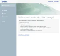 Kleine Seitenvorschau von lounge.vallox.de