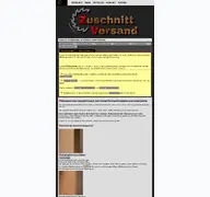 Kleine Seitenvorschau von zuschnittversand.de