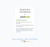 Kleine Seitenvorschau von einmalzahlung.westnetz.de