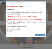Kleine Seitenvorschau von elternportal.celle.de