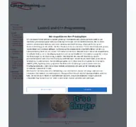Kleine Seitenvorschau von cprogramming.com
