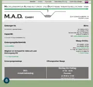 Kleine Seitenvorschau von mad-deponie.de