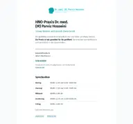 Kleine Seitenvorschau von dr-hosseini-hno.de