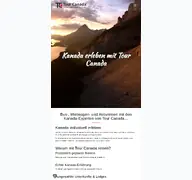 Kleine Seitenvorschau von tourcanada.de