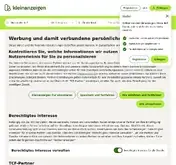Kleine Seitenvorschau von kleinanzeigen.de