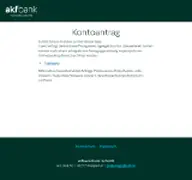 Kleine Seitenvorschau von kontoantrag.akf.de