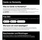 Kleine Seitenvorschau von cards-vs-humanity.de