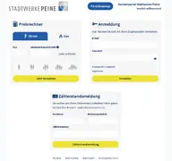 Kleine Seitenvorschau von kundenportal.stadtwerke-peine.de