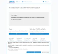 Kleine Seitenvorschau von kurse.luebecker-schwimmbaeder.de