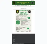 Kleine Seitenvorschau von schuetzenverein-verlar.de