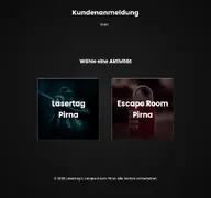 Kleine Seitenvorschau von lasertag-anmeldung.de
