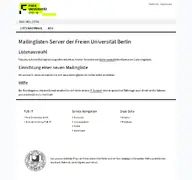 Kleine Seitenvorschau von lists.fu-berlin.de