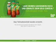 Kleine Seitenvorschau von fuze-tea-cashback.de