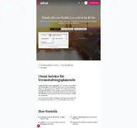 Kleine Seitenvorschau von location.koelntourismus.de