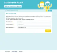 Kleine Seitenvorschau von zaehlermeldung.stadtwerke-achim.de