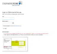 Kleine Seitenvorschau von zaehlerstaende.stadtwerke-peine.de