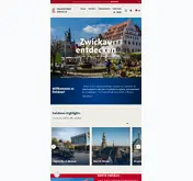 Kleine Seitenvorschau von zwickautourist.de