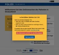 Kleine Seitenvorschau von portal.onlinewache.polizei.de