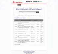 Kleine Seitenvorschau von vergabeplattform.stadt-koeln.de