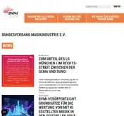 Kleine Seitenvorschau von musikindustrie.de