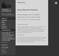 Kleine Seitenvorschau von hannas-ristorante.de