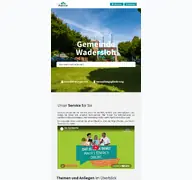 Kleine Seitenvorschau von serviceportal.wadersloh.de