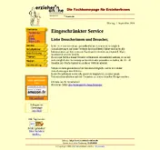 Kleine Seitenvorschau von erzieherin-online.de