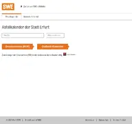 Kleine Seitenvorschau von abfallkalender.stadtwerke-erfurt.de