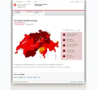 Kleine Seitenvorschau von waldbrandgefahr.ch