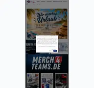 Kleine Seitenvorschau von merch4teams.de